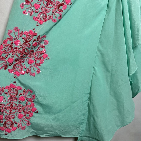 HTF LILLY PULITZER SIZE XS MARGURITE CAFTAN DRESS *FLAMINGO* CRYSTAL WATER READ - Picture 16 of 16